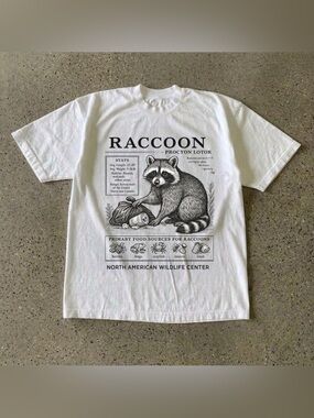 Raccoon Procyon Lotor Wildlife Center Infographic White Graphic T-Shirt